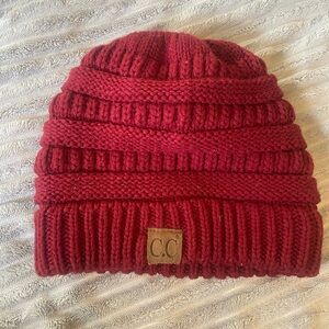 C.C Beanie – Burgundy / Wine Red Knit Hat
